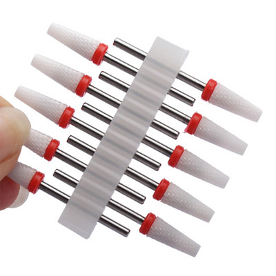 10 vnt karbido manikiūro pjaustytuvų rinkinys nagų grąžtai, gelio lako valiklis, pjoviklis Keraminės braškės nagams elektrinės dildės įrankiai