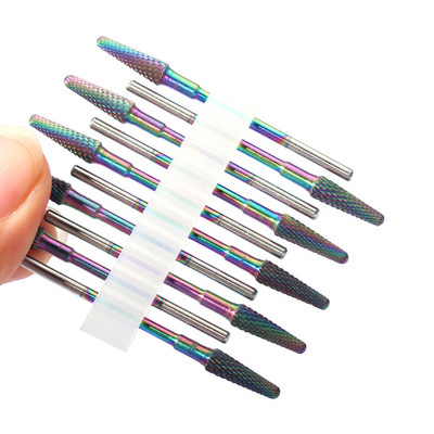 10 vnt karbido manikiūro pjaustytuvų rinkinys nagų grąžtai, gelio lako valiklis, pjoviklis Keraminės braškės nagams elektrinės dildės įrankiai