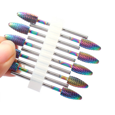 10 vnt karbido manikiūro pjaustytuvų rinkinys nagų grąžtai, gelio lako valiklis, pjoviklis Keraminės braškės nagams elektrinės dildės įrankiai