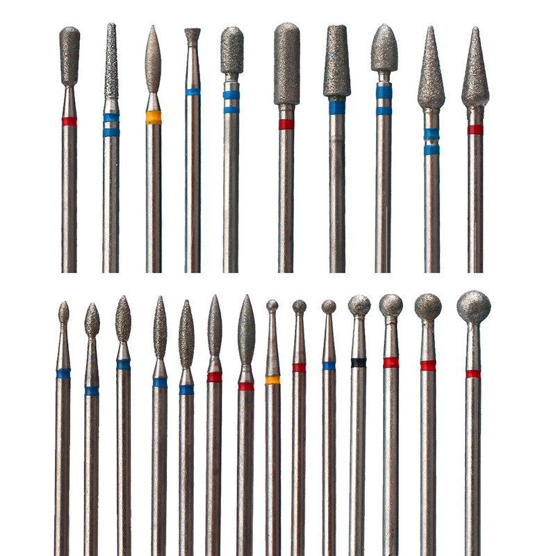 50 vnt deimantinio nagų grąžto frezavimo pjoviklis manikiūrui Elektriniai pjovimo antgaliai Nagai Priedai Nagų įrankių rinkiniai