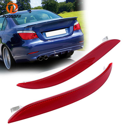 POSSBAY aizmugurējā bufera atstarotājs Astes stūra brīdinājuma atstarojošās sloksnes uzlīmes BMW 5. sērijas E60 sedanam 2007. 2008. 2009. Facelift