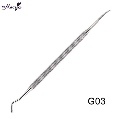 Monja Dvostruki završetak od nehrđajućeg čelika za ispravljanje utora za nokte, turpija za podizanje uraslih noktiju, čista instalacijska alat za pedikuru