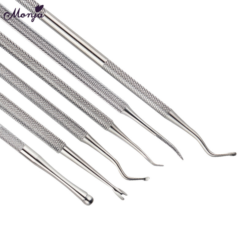 Monja Dvostruki završetak od nehrđajućeg čelika za ispravljanje utora za nokte, turpija za podizanje uraslih noktiju, čista instalacijska alat za pedikuru