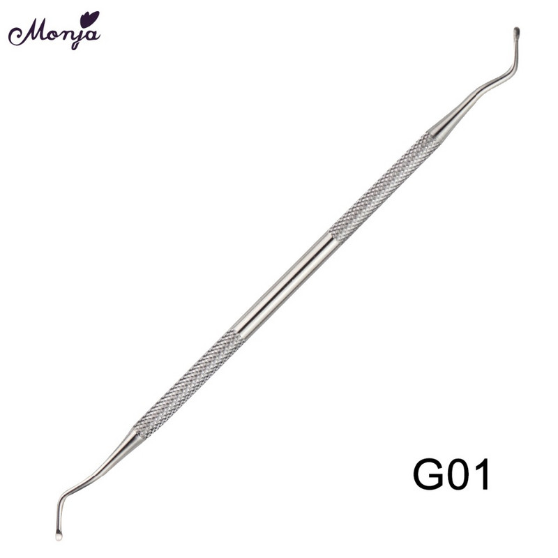 Monja Dvostruki završetak od nehrđajućeg čelika za ispravljanje utora za nokte, turpija za podizanje uraslih noktiju, čista instalacijska alat za pedikuru