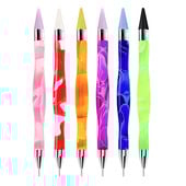 1kom četka za crtanje noktiju s mramoriranim akrilnim završetkom od štrasa s olovkom za crtanje gelom za manikuru