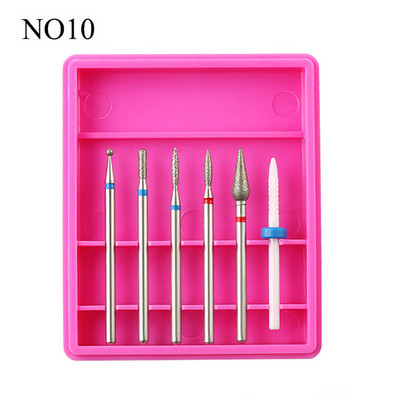 6 vnt / rinkinys deimantinis korundinis nagų grąžtas Keraminis frezavimo pjaustytuvas manikiūrui Elektriniai staklių antgaliai odelių nuėmiklis, atbrailos meno įrankiai