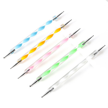 5 τμχ Σετ Water Dot Painting Pen Nail Tool Kit Melt Cream Styles Nail Drawing Dotting Pen DIY 0,8-1,3mm Diameter Nailart Pen 13cm