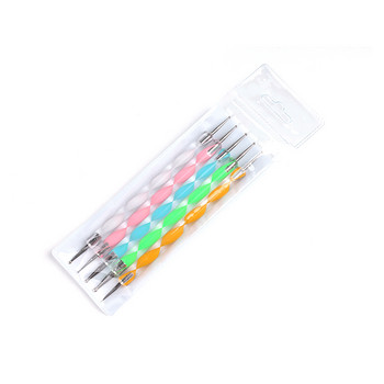 5 τμχ Σετ Water Dot Painting Pen Nail Tool Kit Melt Cream Styles Nail Drawing Dotting Pen DIY 0,8-1,3mm Diameter Nailart Pen 13cm
