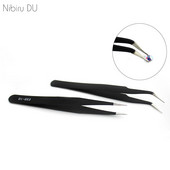 1σετ Nail Art Tools Ανοξείδωτα τσιμπιδάκια Αντιστατική ηλεκτρολυτική Μη μαγνητική τσιμπίδα