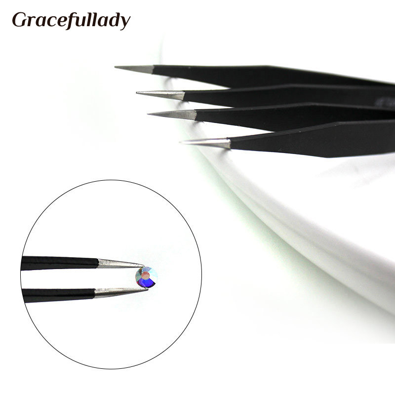 1σετ Nail Art Tools Ανοξείδωτα τσιμπιδάκια Αντιστατική ηλεκτρολυτική Μη μαγνητική τσιμπίδα