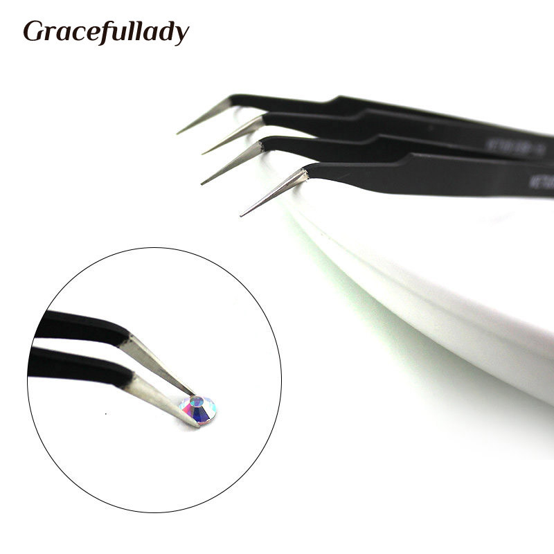 1σετ Nail Art Tools Ανοξείδωτα τσιμπιδάκια Αντιστατική ηλεκτρολυτική Μη μαγνητική τσιμπίδα