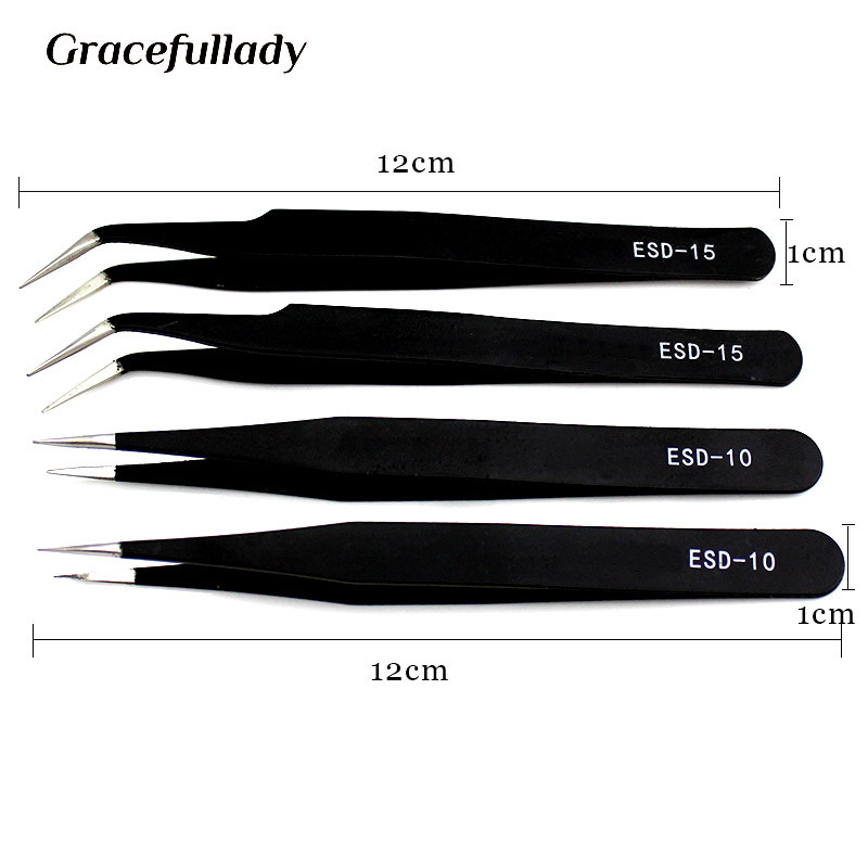 1σετ Nail Art Tools Ανοξείδωτα τσιμπιδάκια Αντιστατική ηλεκτρολυτική Μη μαγνητική τσιμπίδα