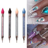 Akrilna olovka za šaranje noktiju Crystal Gem Rhinestone Studs Picker Voštana olovka Dual-ended Alat za manikuru Nail Art
