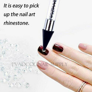 Акрилна писалка за нанасяне на нокти Crystal Gem Rhinestone Studs Picker Wax Pencil Dual-ended Manicure Nail Art Tool