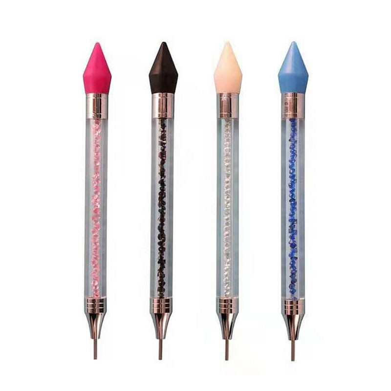 Akrilna olovka za šaranje noktiju Crystal Gem Rhinestone Studs Picker Voštana olovka Dual-ended Alat za manikuru Nail Art
