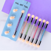 Dvostruke četke za gradijent olovke za nokte 5 boja Drška od akrilnih kamenčića spužva Ombre alati za gradijent noktiju za manikuru