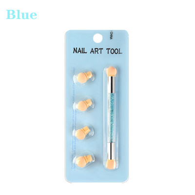Dvostruke četke za gradijent olovke za nokte 5 boja Drška od akrilnih kamenčića spužva Ombre alati za gradijent noktiju za manikuru