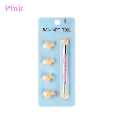 Dvostruke četke za gradijent olovke za nokte 5 boja Drška od akrilnih kamenčića spužva Ombre alati za gradijent noktiju za manikuru