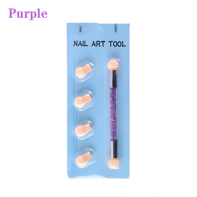 Dvostruke četke za gradijent olovke za nokte 5 boja Drška od akrilnih kamenčića spužva Ombre alati za gradijent noktiju za manikuru