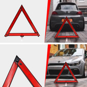 Autó vészhelyzeti meghibásodás figyelmeztető háromszög piros fényvisszaverő biztonsági veszély Autó állvány összecsukott stoptábla fényvisszaverő