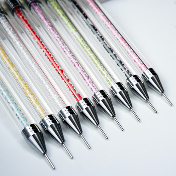 Писалка за рисуване на точки за нокти с два края, кристални мъниста, дръжка, кристали, шпилки, избор на восъчни моливи, маникюр, инструменти за изкуство на ноктите