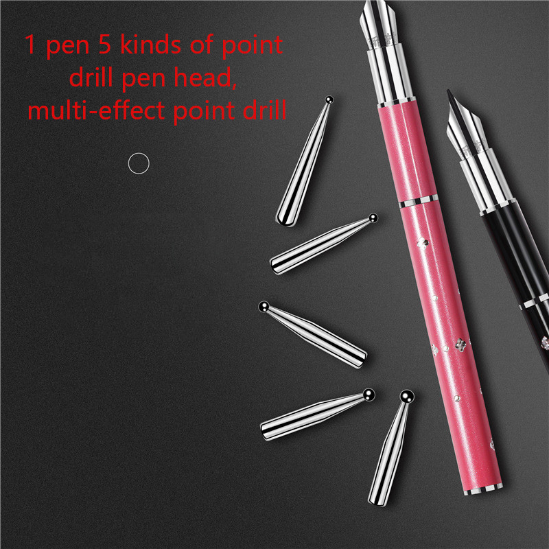 Σιντριβάνι σχεδίασης νυχιών με μεταλλικό στυλό 5 ανταλλακτικές συμβουλές από ανοξείδωτο ατσάλι για μανικιούρ κομμωτηρίου DIY Εργαλεία τέχνης νυχιών