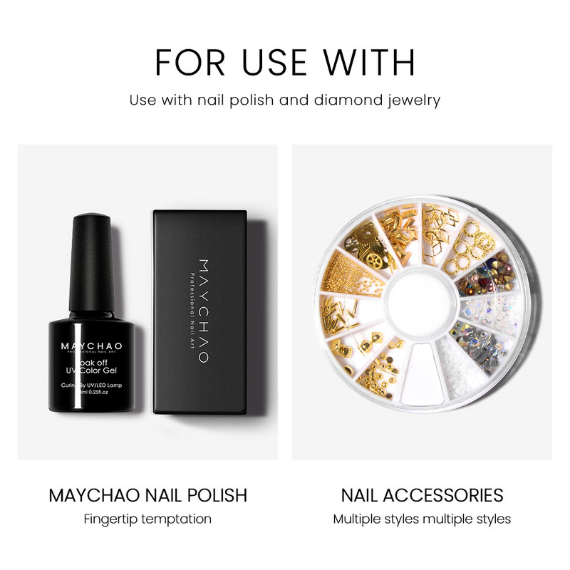 MAYCHAO 1 ΤΕΜ Nail Art Dotting Στυλό με διπλό άκρο Σχέδιο Ζωγραφική Στρας DIY Design Nail Art Dotting Tools Αξεσουάρ μανικιούρ