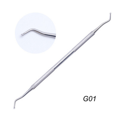 STZ profesionalni alati za potiskivanje zanoktica s dvoglavim alatom za uklanjanje mrtve kože od nehrđajućeg čelika Alati za manikuru noktiju G01-07