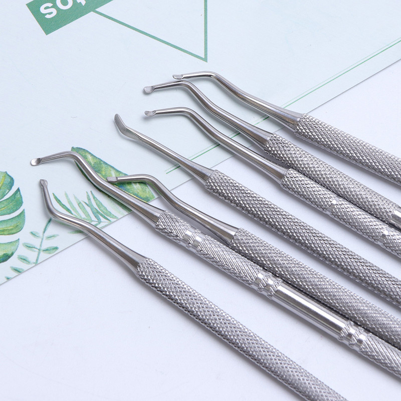 STZ profesionalni alati za potiskivanje zanoktica s dvoglavim alatom za uklanjanje mrtve kože od nehrđajućeg čelika Alati za manikuru noktiju G01-07