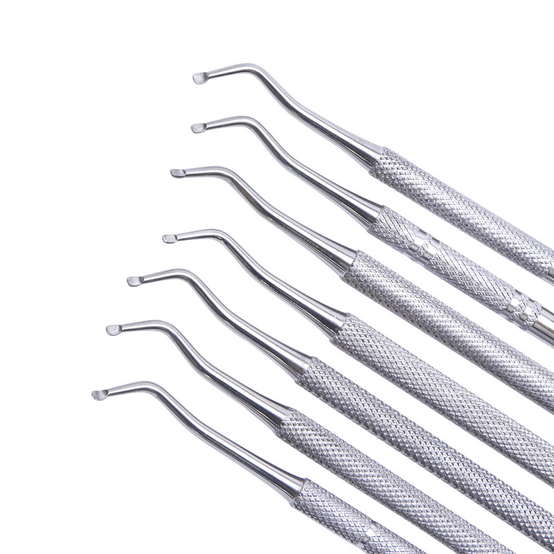 STZ profesionalni alati za potiskivanje zanoktica s dvoglavim alatom za uklanjanje mrtve kože od nehrđajućeg čelika Alati za manikuru noktiju G01-07