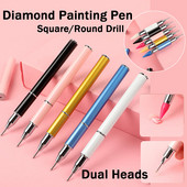 Νέο διπλό κρυστάλλινο στυλό στρας Πολύτιμοι λίθοι Picking Nail Dotting Pen Wax/Ανοξείδωτο ατσάλι Εργαλείο επιλογής στυλό Διαμαντένιο Εργαλείο ζωγραφικής