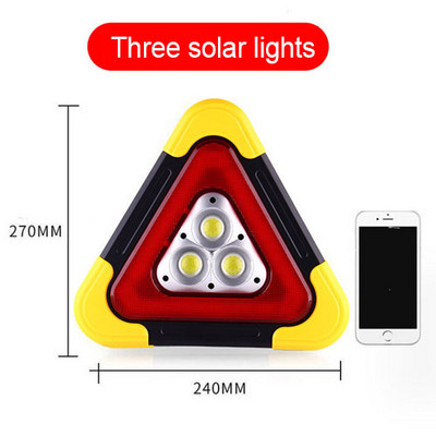 Τριγωνικό φως εργασίας LED αυτοκινήτου Οδική ασφάλεια Ανακλαστική πινακίδα έκτακτης ανάγκης Φωτιστικό συναγερμού βλάβης Φορητό Αξεσουάρ αυτοκινήτου που αναβοσβήνει