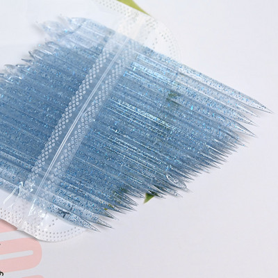 50 kom 9,5X0,4 CM alat za šaranje noktiju s dvostrukom glavom (birač za klinove od perli i gurač zanoktica) Profesionalni alati za bušenje s točkama za podizanje%