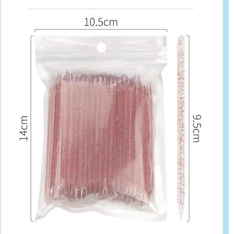 50 kom 9,5X0,4 CM alat za šaranje noktiju s dvostrukom glavom (birač za klinove od perli i gurač zanoktica) Profesionalni alati za bušenje s točkama za podizanje%