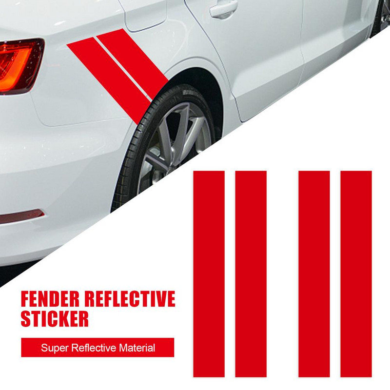 Motorkerékpár fényvisszaverő matricák Kerék a sárvédőn Vízálló biztonsági figyelmeztetés nyíl szalag Autómatricák Motorkerékpár dekorációs kiegészítők