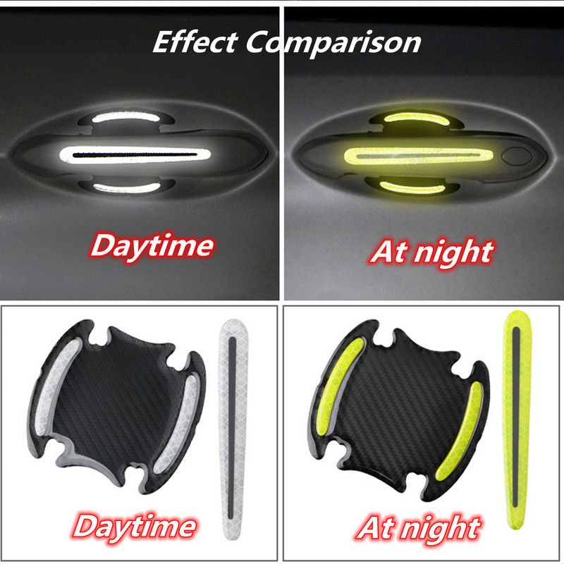Automobilio durelių rankenų lipdukai Apsauginiai šviesą atspindintys saugos lipdukai Automobilio durelių puodelio dažai Įbrėžimų apsauga Lipdukai Išorės priedai