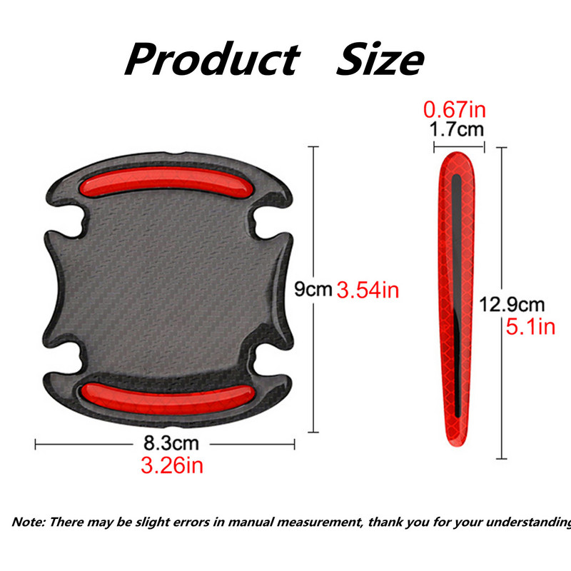 Automobilio durelių rankenų lipdukai Apsauginiai šviesą atspindintys saugos lipdukai Automobilio durelių puodelio dažai Įbrėžimų apsauga Lipdukai Išorės priedai