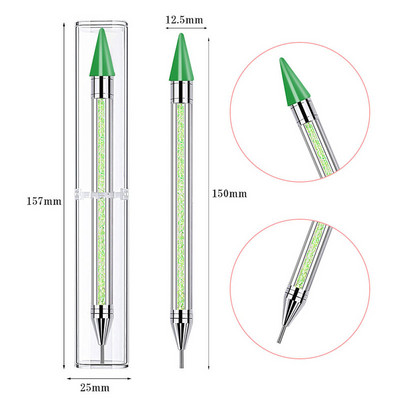 Alat za točkice Vosak Olovka s dvostrukom glavom Rhinestones Zalijepljeni alat za biranje dragulja Branje kristala Nail Art Bočica Bušilica za metal i bojice 2 načina upotrebe