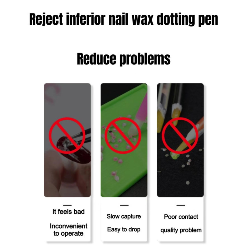 Alat za točkice Vosak Olovka s dvostrukom glavom Rhinestones Zalijepljeni alat za biranje dragulja Branje kristala Nail Art Bočica Bušilica za metal i bojice 2 načina upotrebe