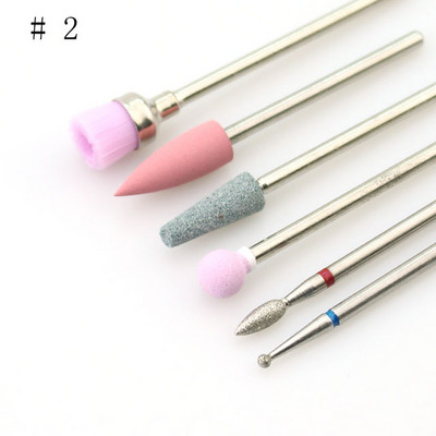 6 buc/set Burghiu pentru unghii Mașină electrică rotativă Bit de manichiură Freză Freză Cuticule pentru Manichiură Pedichiură Accesorii de artă Instrumente
