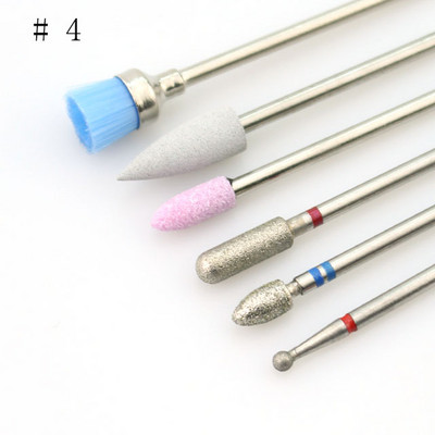 6 buc/set Burghiu pentru unghii Mașină electrică rotativă Bit de manichiură Freză Freză Cuticule pentru Manichiură Pedichiură Accesorii de artă Instrumente