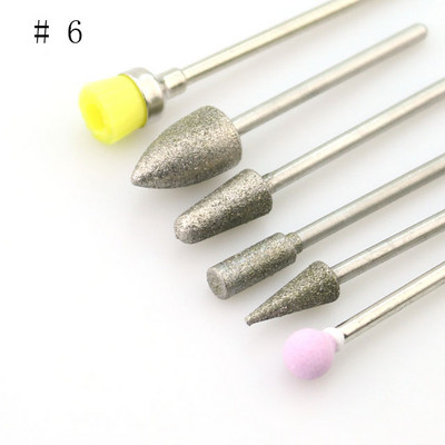 6 buc/set Burghiu pentru unghii Mașină electrică rotativă Bit de manichiură Freză Freză Cuticule pentru Manichiură Pedichiură Accesorii de artă Instrumente
