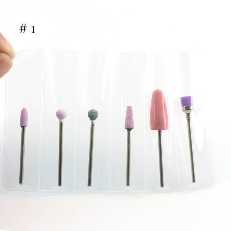 6 buc/set Burghiu pentru unghii Mașină electrică rotativă Bit de manichiură Freză Freză Cuticule pentru Manichiură Pedichiură Accesorii de artă Instrumente