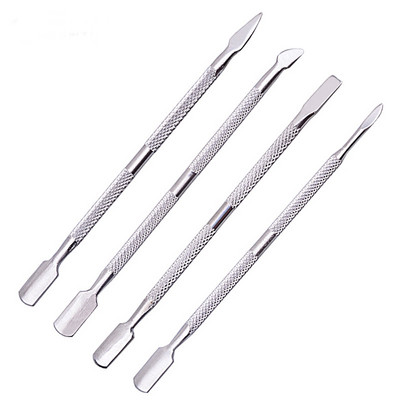 4 db/Szett acél Manikűr tisztító Kétvégű Cuticle Pusher Dead Skin Remover Care körömdíszítő eszköz All for manikűr készlet