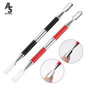 Gurač zanoktica od 2 komada Dvostrani gurači za nokte Lopatica Strugač za nokte Profesionalni alati za nokte od nehrđajućeg čelika za pedikuru