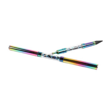 ANGNYA Dual-ended Nail Art Dotting Pen Crayon Rhinestone Metal Handle Bead Picker Wax Pencil Dazzling Color DIY Manicure Tools