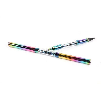 ANGNYA Dual-ended Nail Art Dotting Pen Crayon Rhinestone Metal Handle Bead Picker Wax Pencil Dazzling Color DIY Manicure Tools