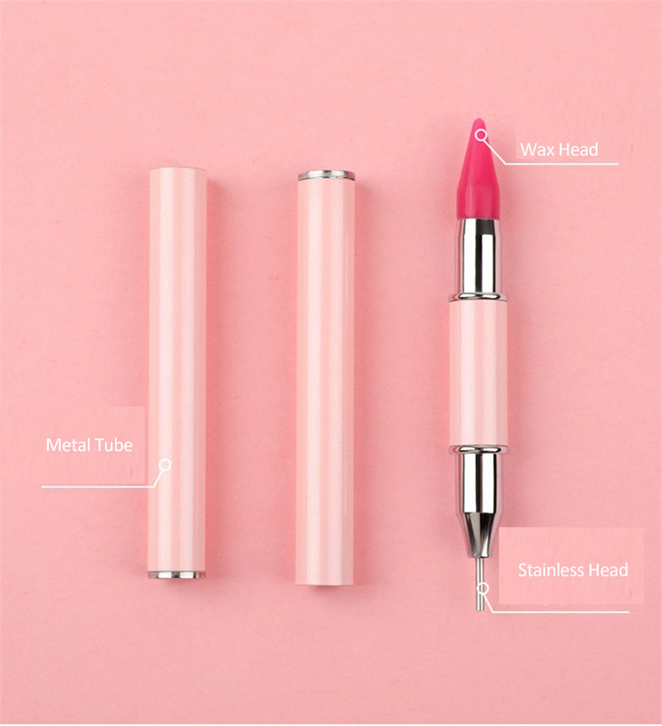 1kom Dvostruka olovka za crtanje noktiju Crystal Beads Ručka Skidač klinova sa vještačkim kamenčićima Voštana olovka Puder za manikuru Alati za uređenje noktiju NAB002