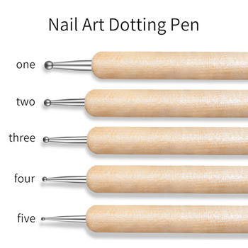 5 τμχ Σετ στυλό με κουκκίδες Rhinestone Picker Crystals Gems Handle Nail Art Tool for Dot Painting Διακοσμήσεις Εργαλεία μανικιούρ