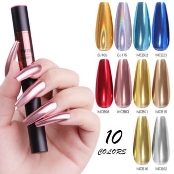 1 бр. 18 цвята Neon Aurora Solid Powder Air Cushion Magic Pen Nail Art Laser Magic Mirror Effect Phantom Nails Pen Инструмент за маникюр